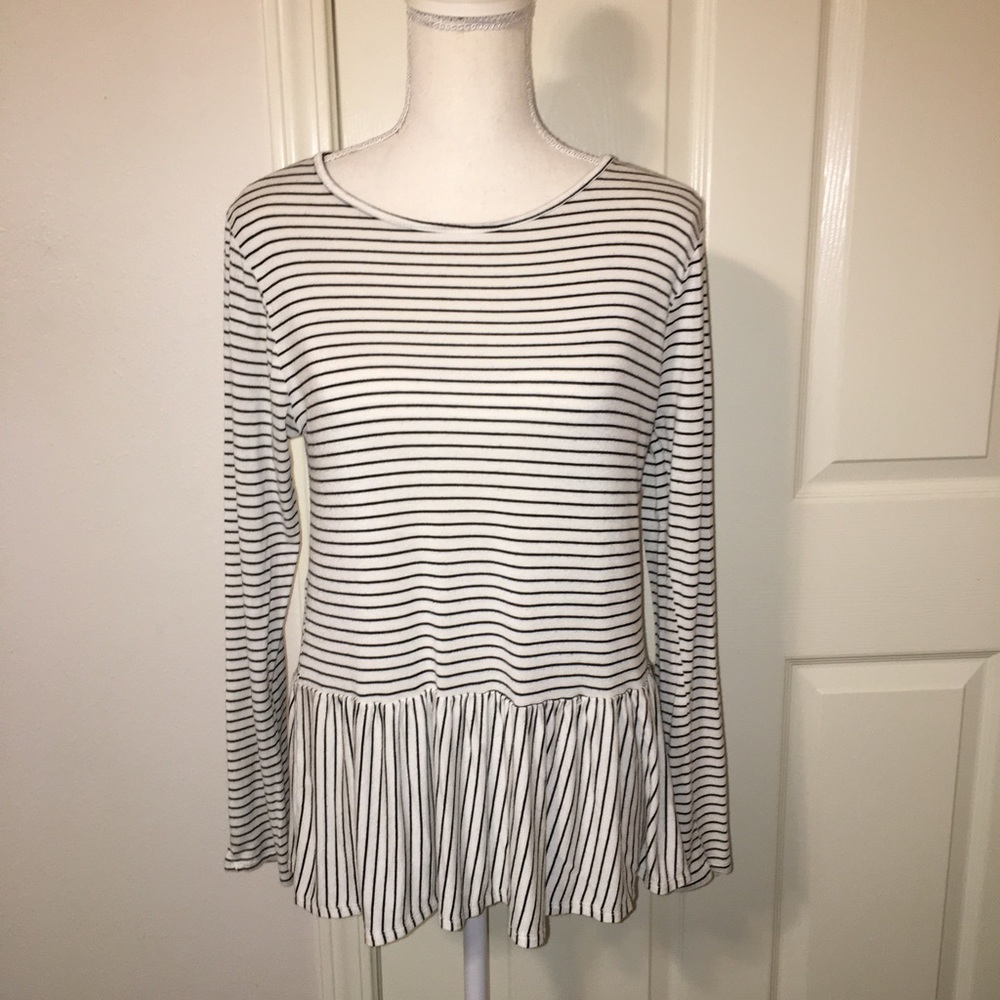 Ginger G Striped Peplum Top